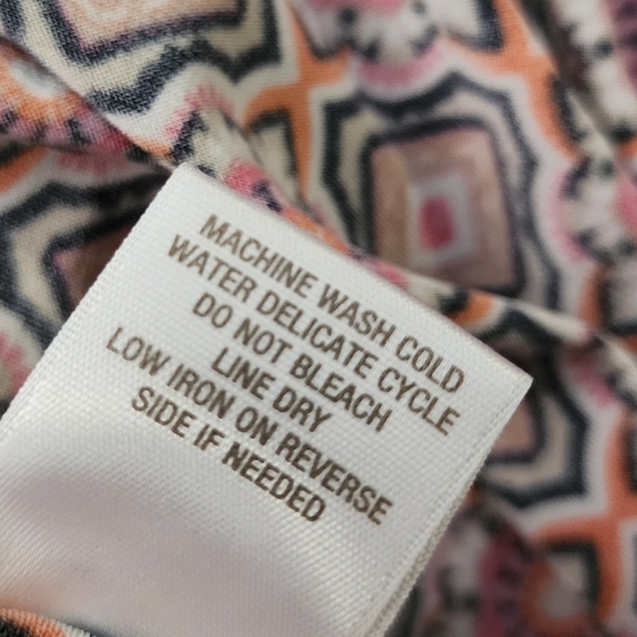 Roz & Ali Pink Pattern Print Sleeveless Tunic Tank Top Women's Large Petite LP - Picture 8 of 8